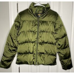 Ralph Lauren Women's Rugby Zip Up Puffer Down Jacket Green Size XS *read*